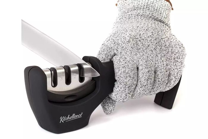 4-in-1 Kitchen Knife Accessories: 3-Stage Knife Sharpener