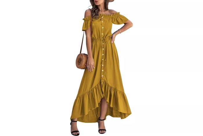 Amazon KIRUNDO Off Shoulder Maxi Dress
