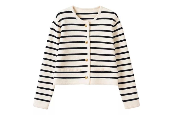 Nutse 2023 Women's Long Sleeve Striped Sweater Button Cardigan Knitted Open Coat Outwear with Pockets