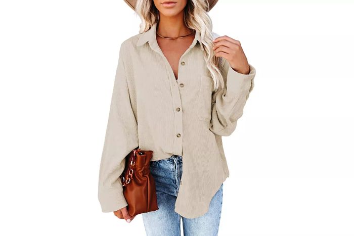 Dokotoo Women's Corduroy Button-Down Shirt