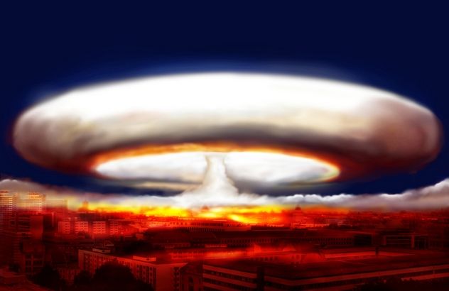the explosion of a nuclear bomb