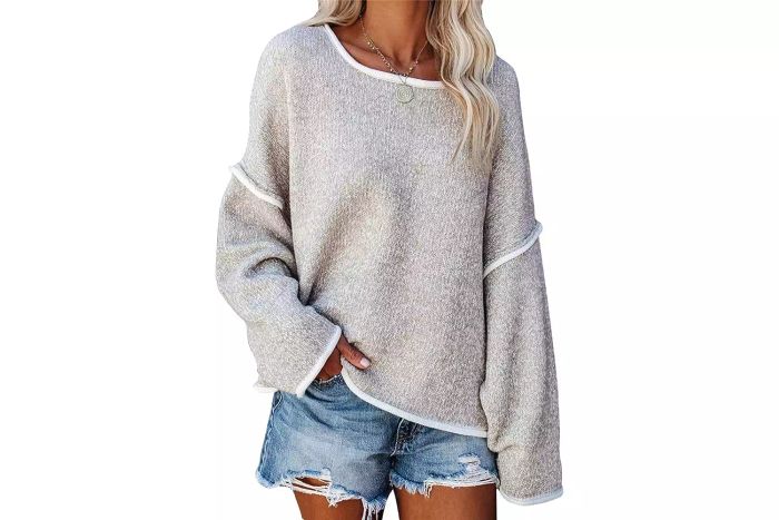 Amazon SALENT Women's Loose Oversized Sweater with Soft Chunky Knit and Long Batwing Sleeves, Casual Pullover Tops