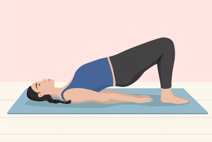 Glute bridge Pilates exercise demonstration