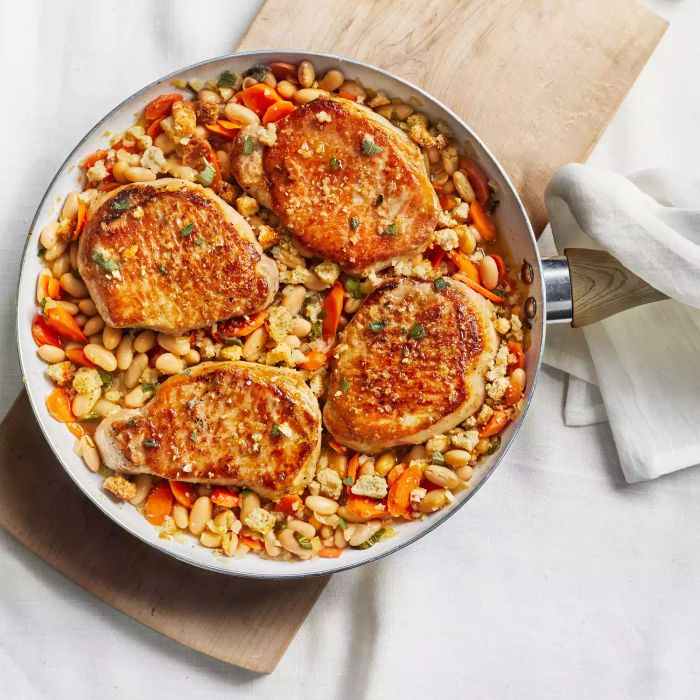 Skillet Pork Chops and Beans