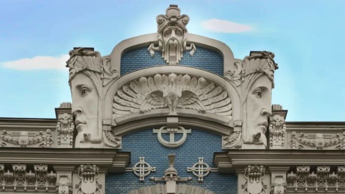 A stunning Art Nouveau Jugenstil structure located in the historic heart of Riga, Latvia.