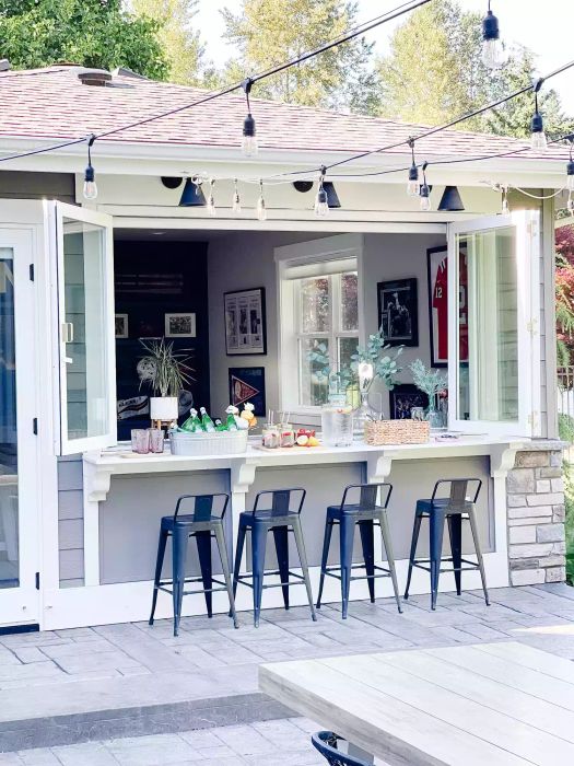 outdoor bar setup
