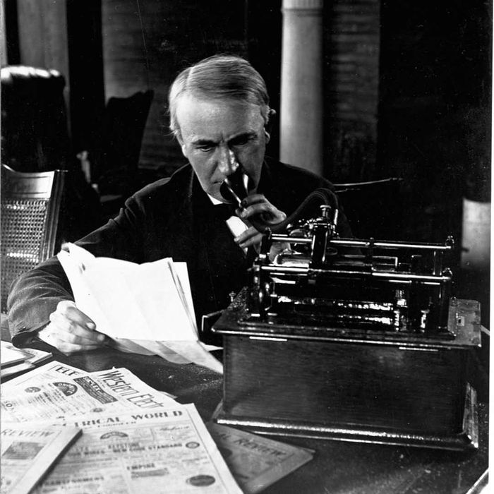 Edison Dictating to Graphaphone