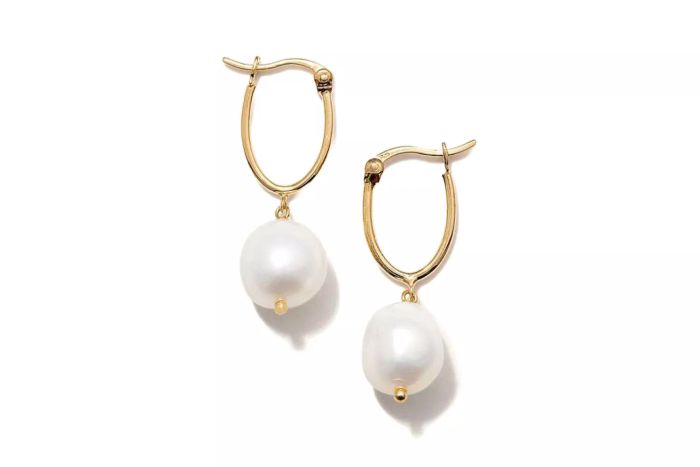 Mejuri Organic Pearl Hoop Earrings