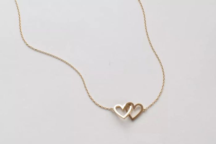 Etsy Simple Double Heart Necklace