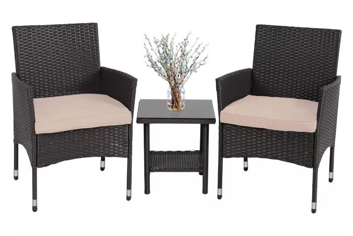Amazon Prime Day FDW Outdoor Wicker Rattan Bistro Chair Set for Conversation
