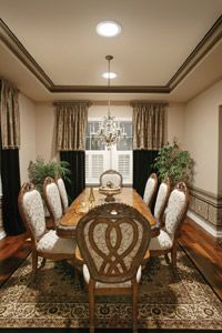 Dining area illuminated by daylighting systems