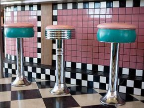 ceramic tile at soda fountain