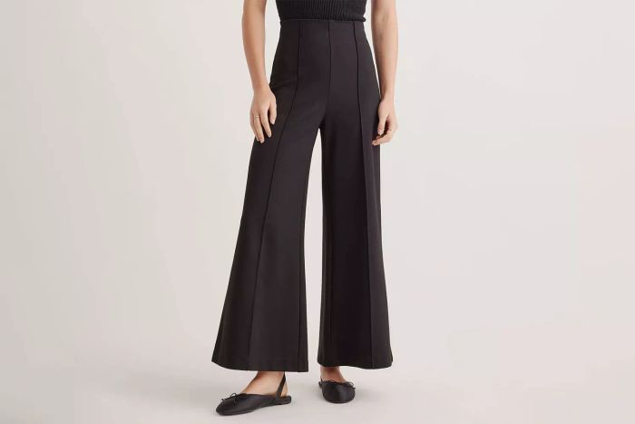 Quince Ultra-Stretch Ponte Super Wide Leg Ankle Pant