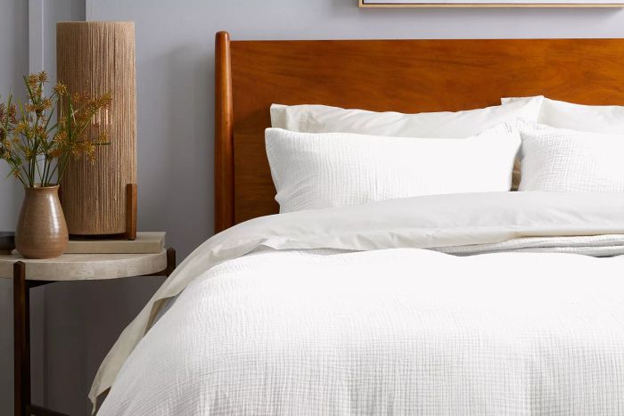 Quince Cotton Gauze Duvet in White