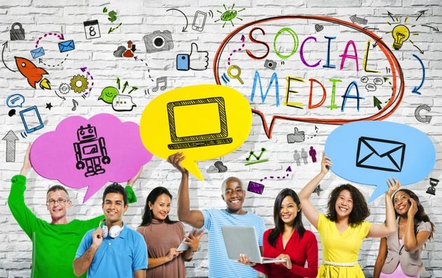 Social Media concepts with a multi-ethnic group of people