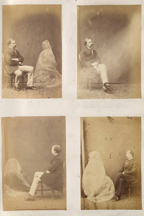 A collection of spirit photographs from 1872.