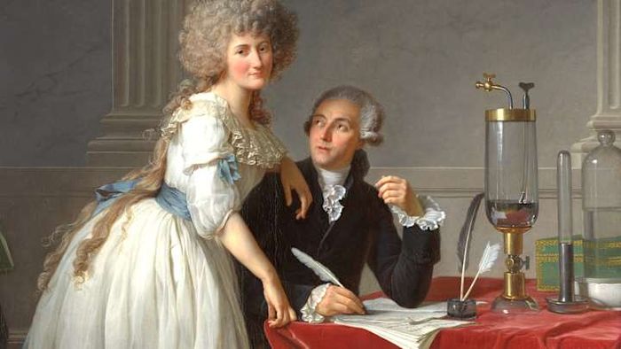 Jacques Louis David’s depiction of Antoine and Marie Anne Lavoisier. Antoine Lavoisier, a prominent chemist of the Enlightenment, was later executed by beheading.