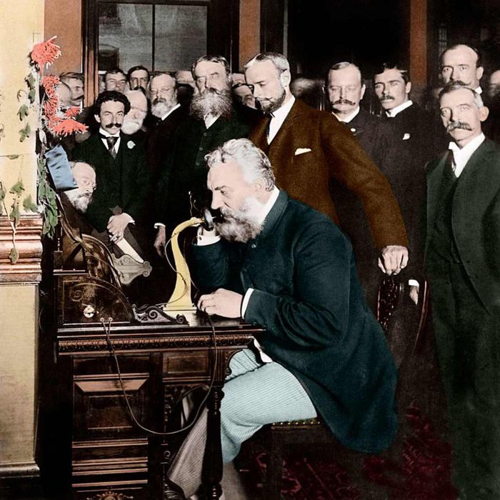 Alexander Graham Bell Making Telephone Call