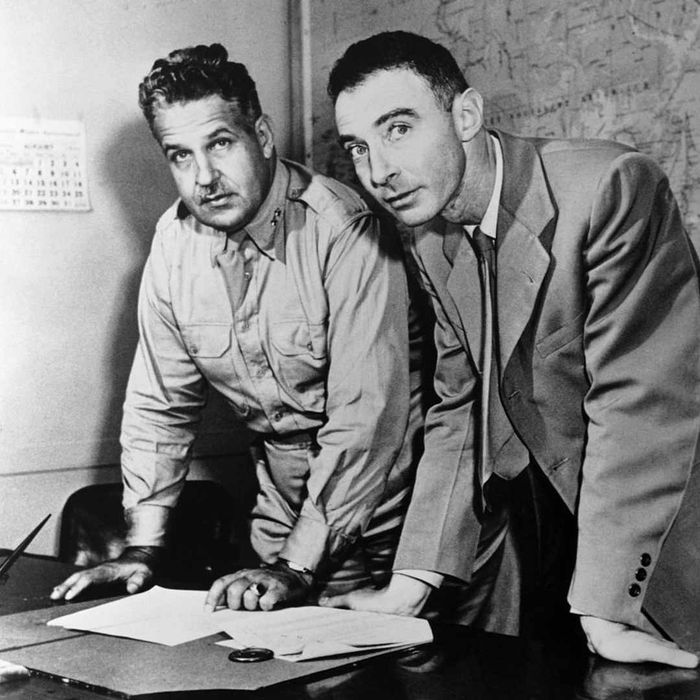Leslie Groves and J. Robert Oppenheimer