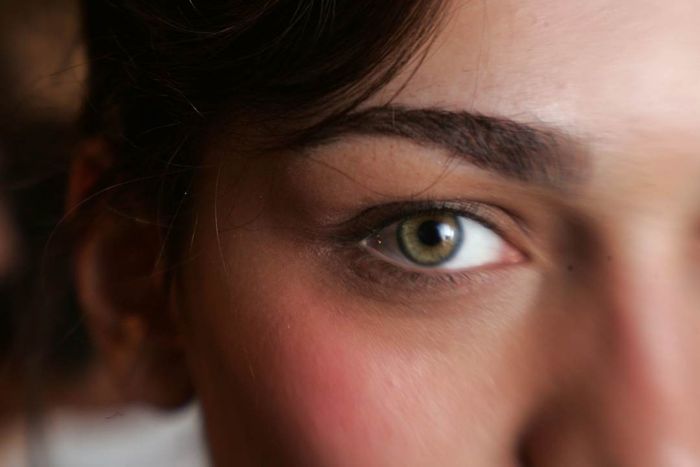 close-up of a woman's eye