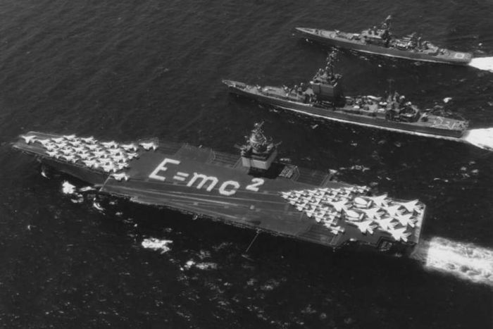 The USS ‘Enterprise,’ the world’s first nuclear-powered aircraft carrier, honored Einstein in 1964.
