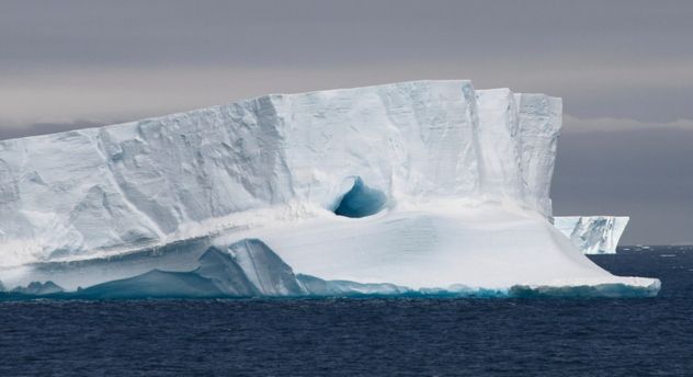 Tabular Iceberg Floating Near the Antarctic Peninsula, Antarctica
