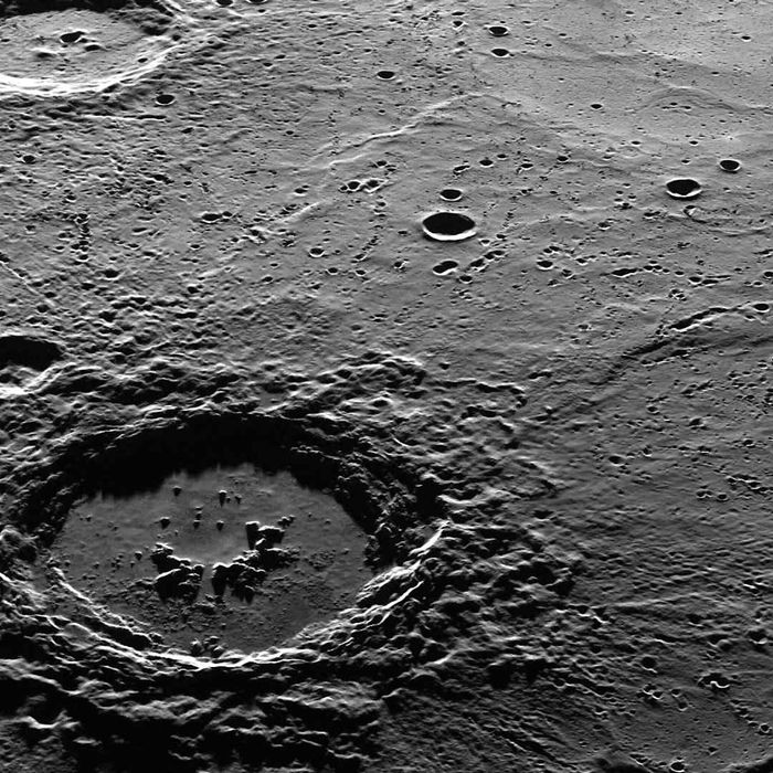 Hokusai crater on the surface of Mercury