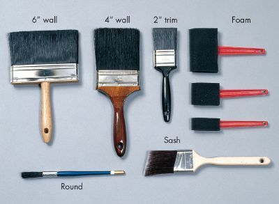 Paintbrushes come in two main types: bristle and foam.
