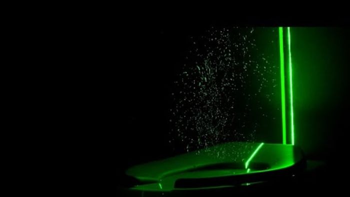 Illuminating the aftermath of a toilet flush