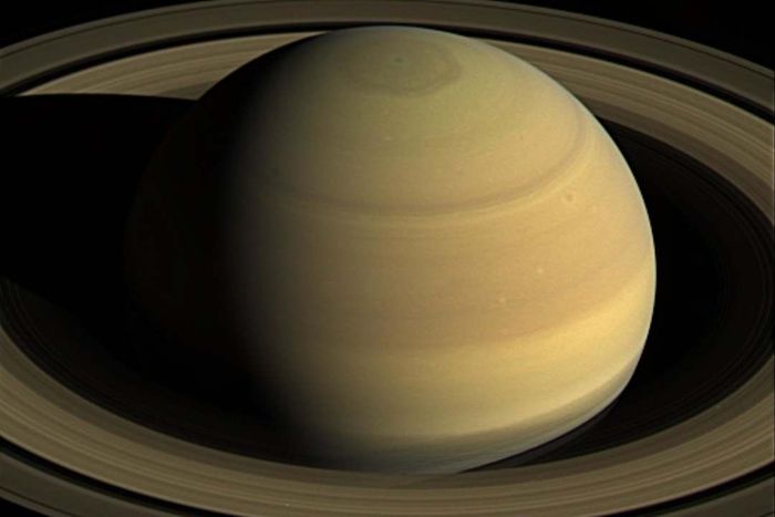 Image of Saturn and its rings captured by the Cassini spacecraft.