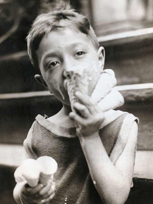 Boy with Many Ice Cream Cones