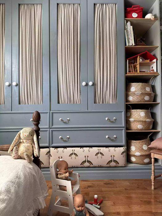 blue custom wardrobe