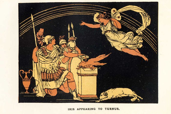 Iris appearing to Turnus in a scene from Virgil's Aeneid