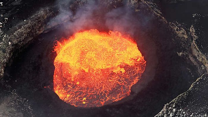A bubbling lava lake within the Marum Crater.