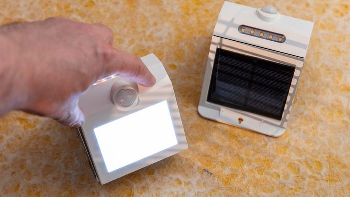 Two solar-powered motion sensor lights