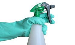 A mixture of vinegar in a spray bottle can be just as effective as any chemical cleaner.