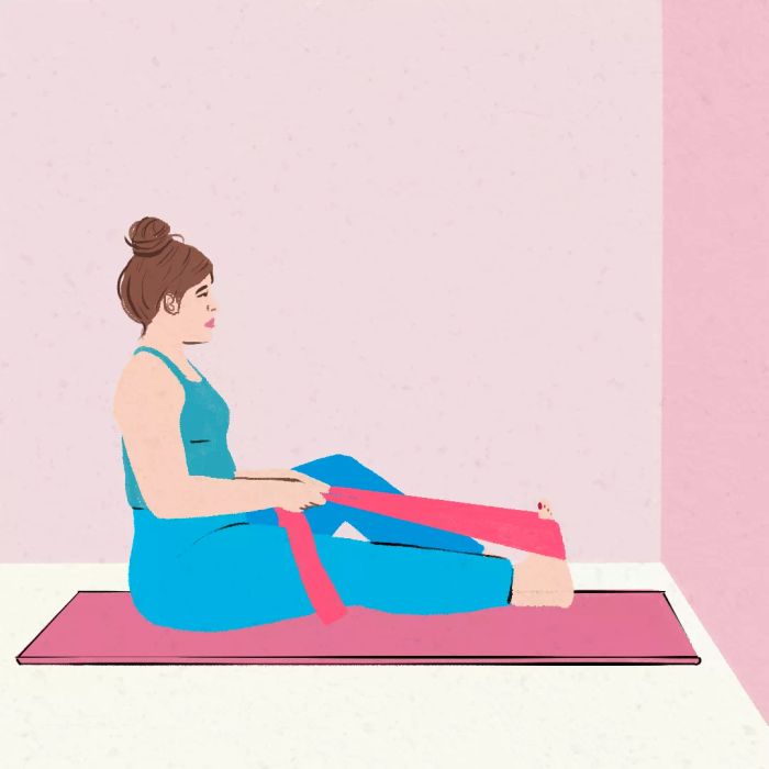 Simple Foot and Toe Stretches: Seated Calf and Hamstring Stretch with a Strap