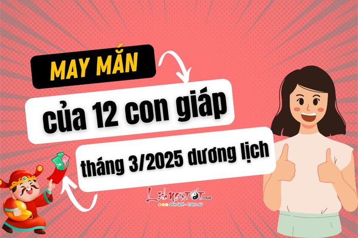 Vận may của 12 con giáp tháng 3/2025 dương lịch