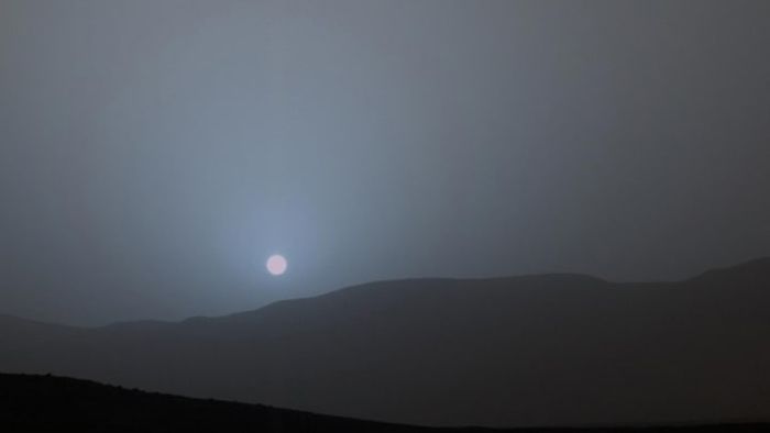 In 2015, NASA's Curiosity rover captured a stunning sunset at Gale Crater on Mars.