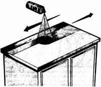 A diagram showing how to spray lacquer in strips on wooden furniture.