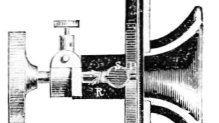 An illustration depicting Thomas Edison's telephone transmitter.