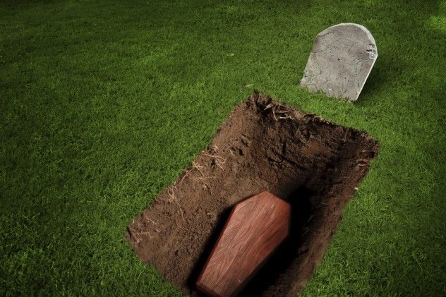 Coffin Buried in the Ground