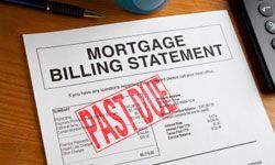 Mortgage statement stamped with 'past due'