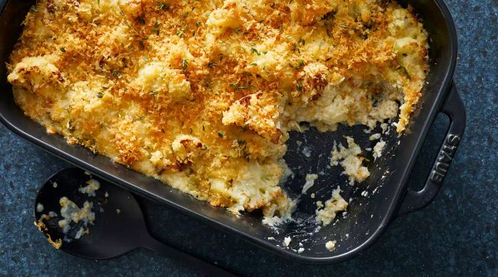 Cheesy Baked Quinoa and Cauliflower