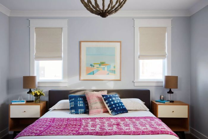 Bedroom painted in Gray Cloud, by Benjamin Moore