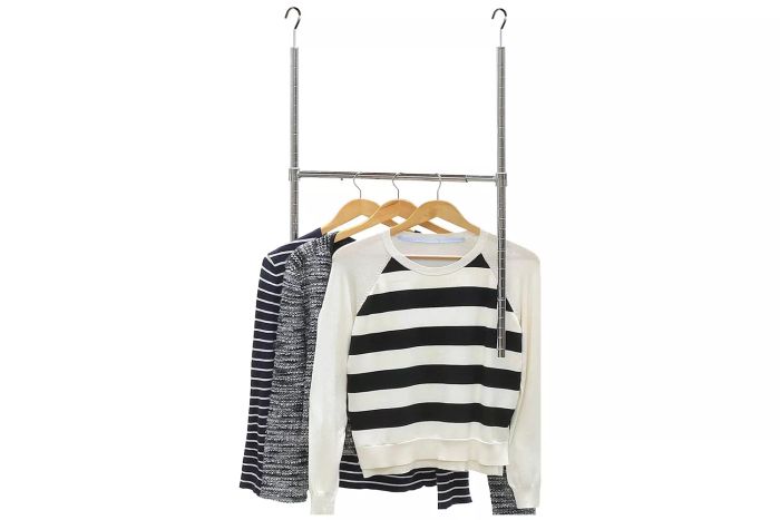 SimpleHouseware Adjustable Closet Hanging Rod, Chrome