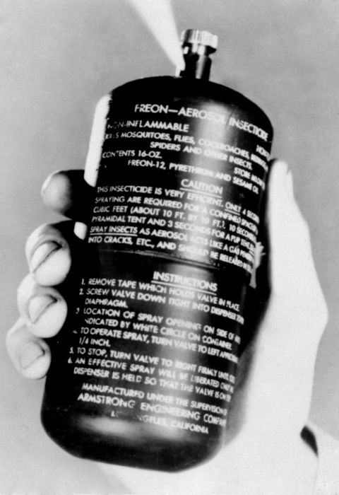 Aerosol spray cans are ubiquitous worldwide, but the first ones made their debut in the U.S. in 1931. The basic concept has remained unchanged over the years—an airtight metal container holds a payload and a propellant, which is released by pressing a button on top. If you buy a can of spray paint today, it would be quite similar to the ones used in the 1930s.