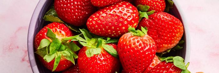 A bowl of fresh strawberries