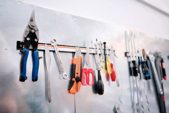 Magnetic Strip Tool Storage for Garage Organization