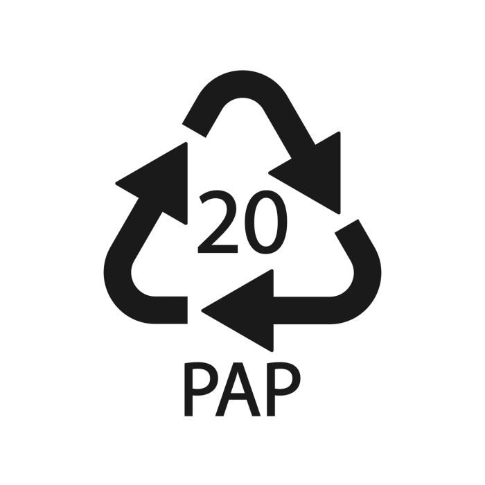 paper recycling symbol PAP 20